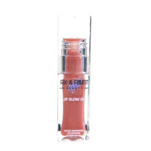 Nude pink shimmer lip oil